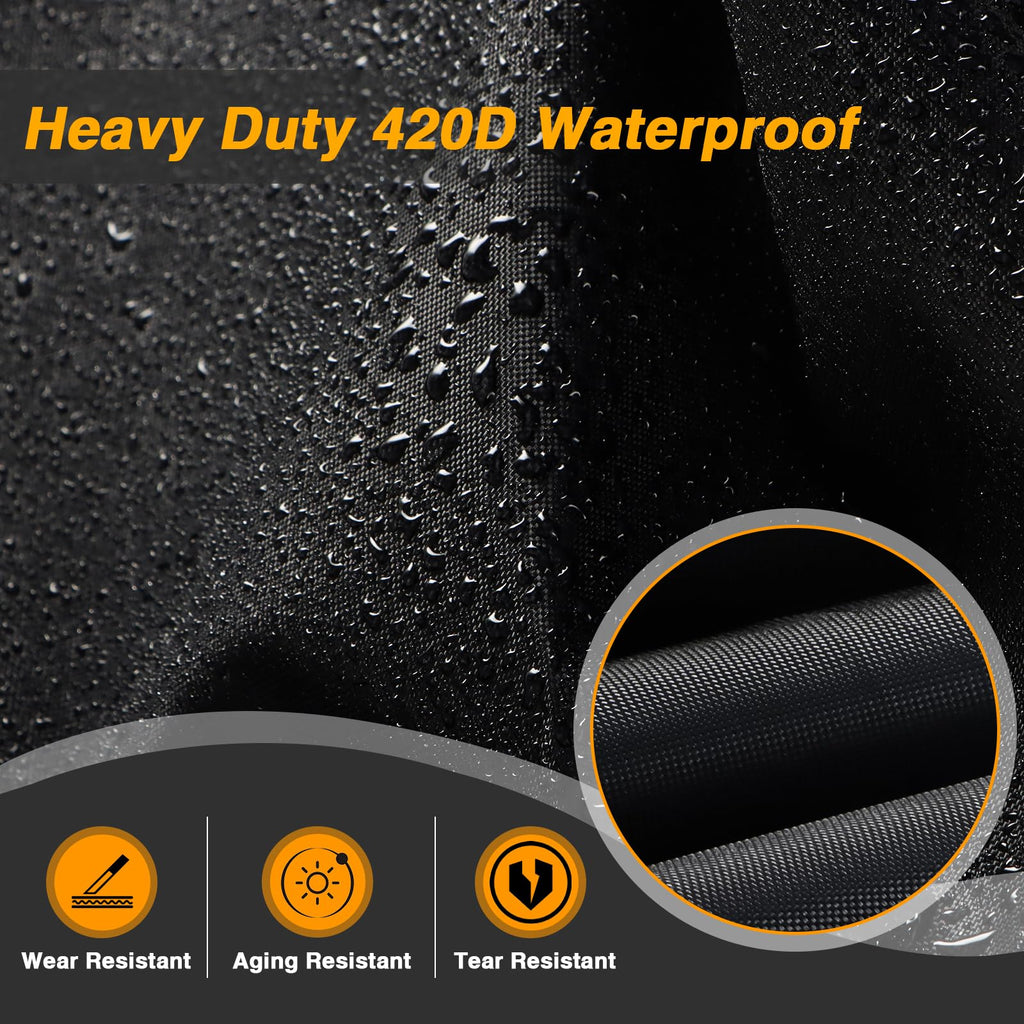 Round 38" Fire Pit Cover Waterproof Patio Fire Table Cover Heavy Duty 420D Material 50+ UV Protection for All Weather
