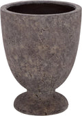 Outdoor - Ella Large Planter Pot with Drainage - Antique Brown Ficonstone Cement - Weather Resistant - Ideal