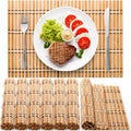 8 Pack Natural Bamboo Placemats, Rustic Anti-Slip and Heat-Resistant Table Mat , Dinning Room, Table Protection