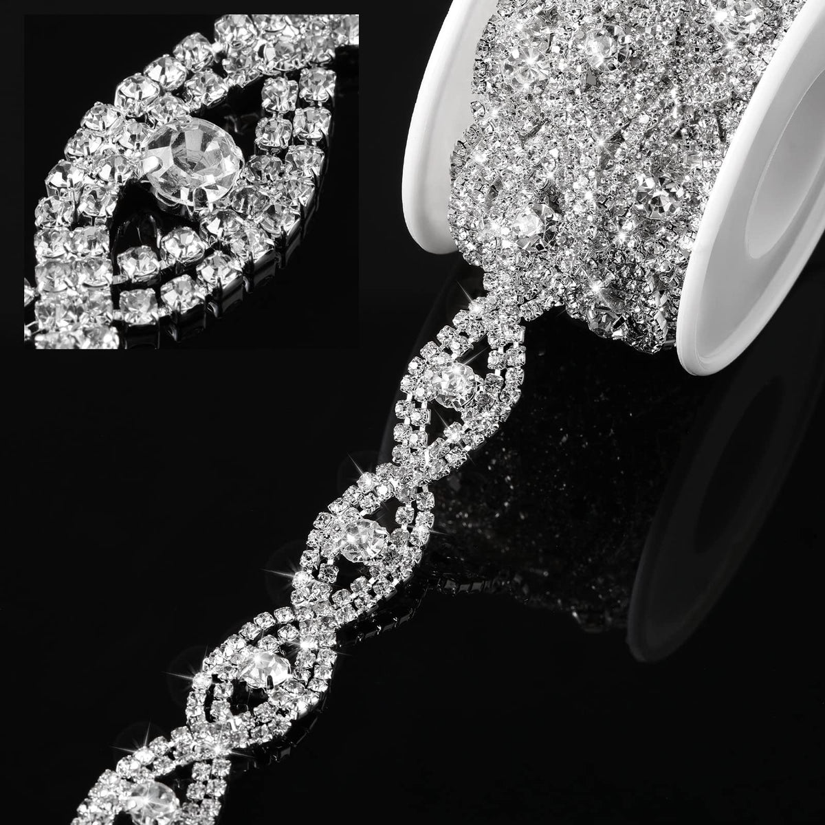 Crystal Rhinestone Trim for Cap Decorations - 3 Yards