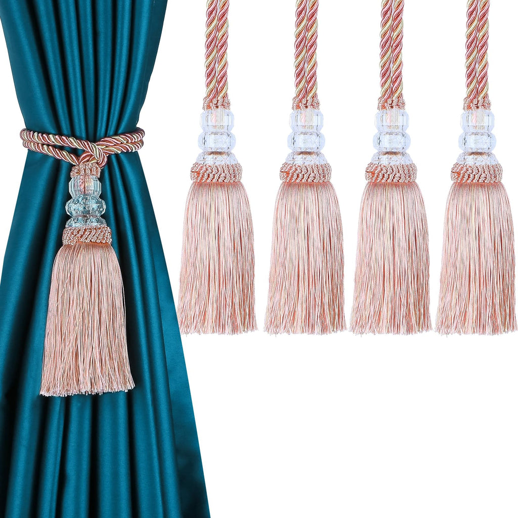 Curtain Tiebacks with Tassel, Mix Pink - 4 Pack