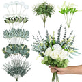 100 Pcs Mixed Eucalyptus Stems, Artificial Greenery for Vase