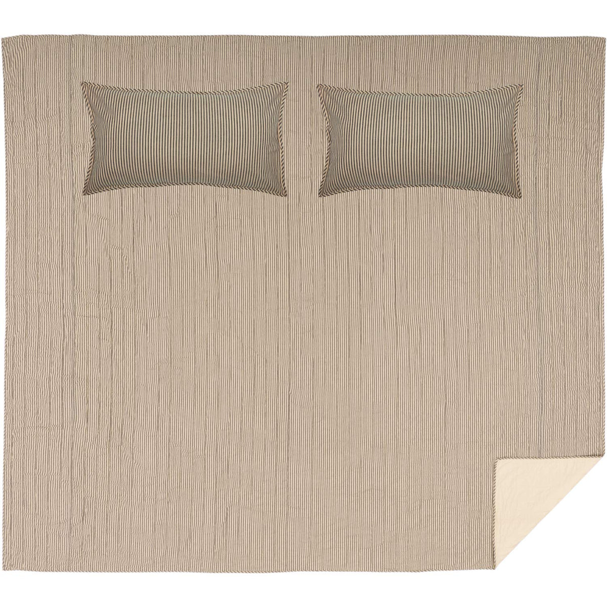 Sawyer Mill Ticking Stripe Quilt Set, Charcoal Gray