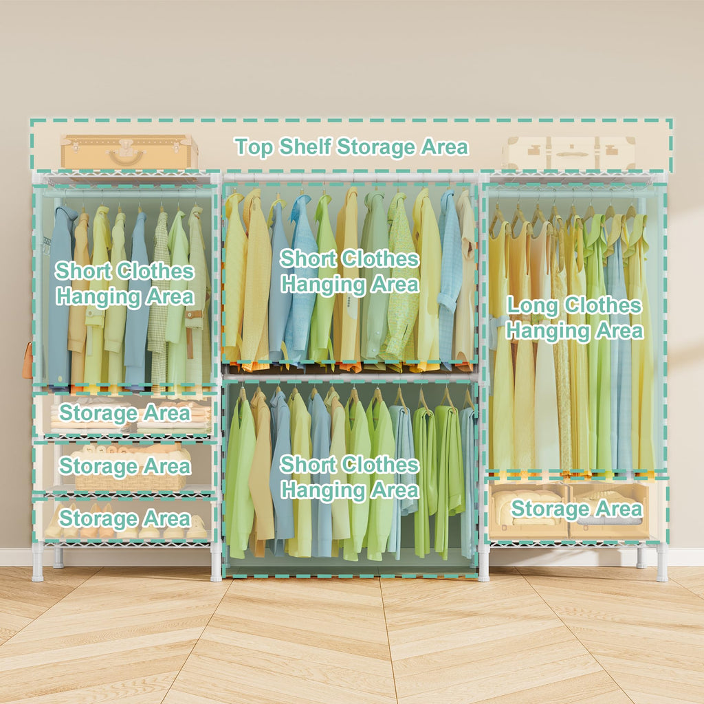 E06 Expandable Heavy Duty Clothes Rack for Reach-in Closet