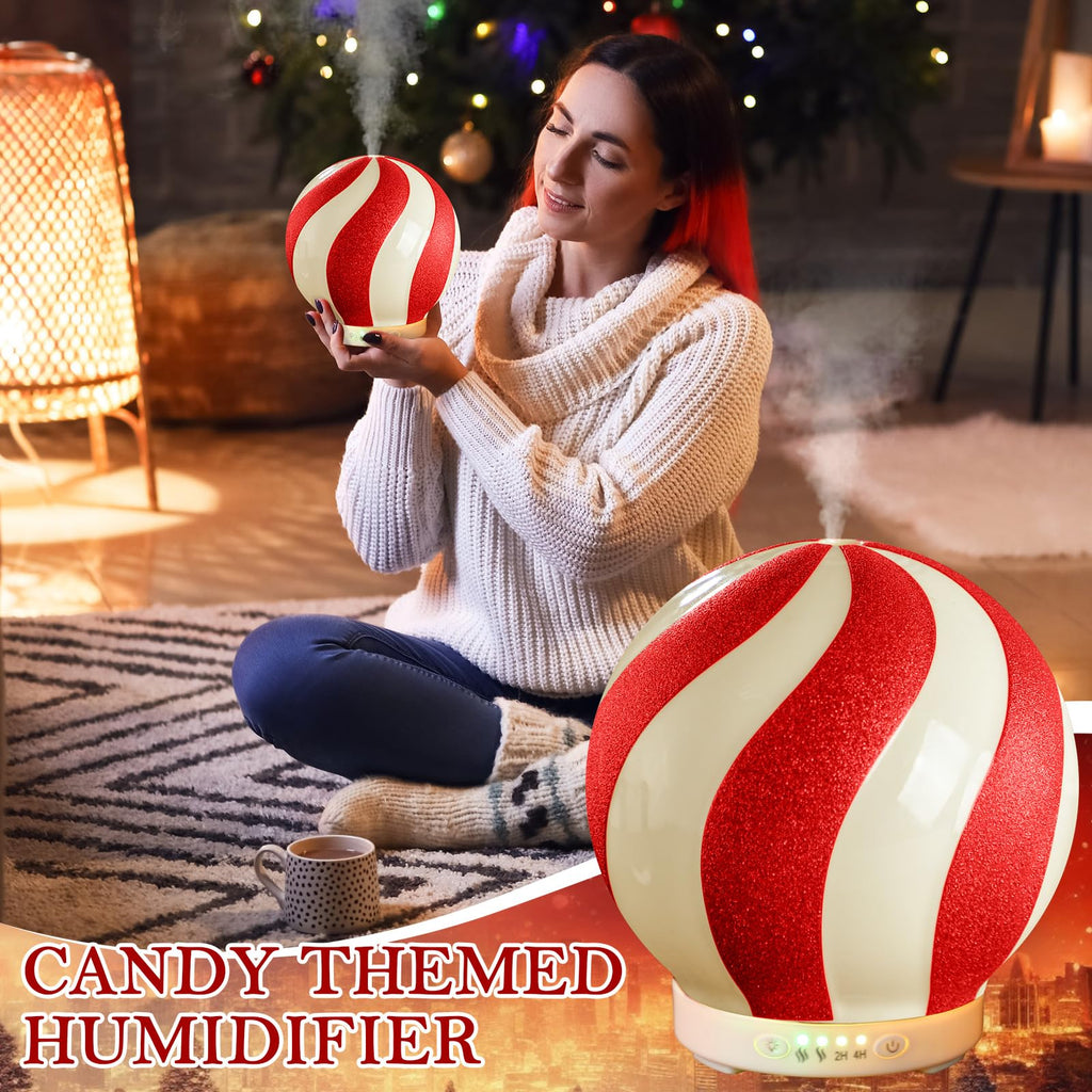 Christmas Essential Oil Diffuser, 120ml Candy Cane Diffuser