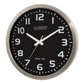 Inspired Nelson Style 16 Inch Stainless Steel Atomic Clock, Analog, Silver