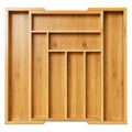 Bamboo Expandable Silverware Drawer Organizer, Natural, Medium