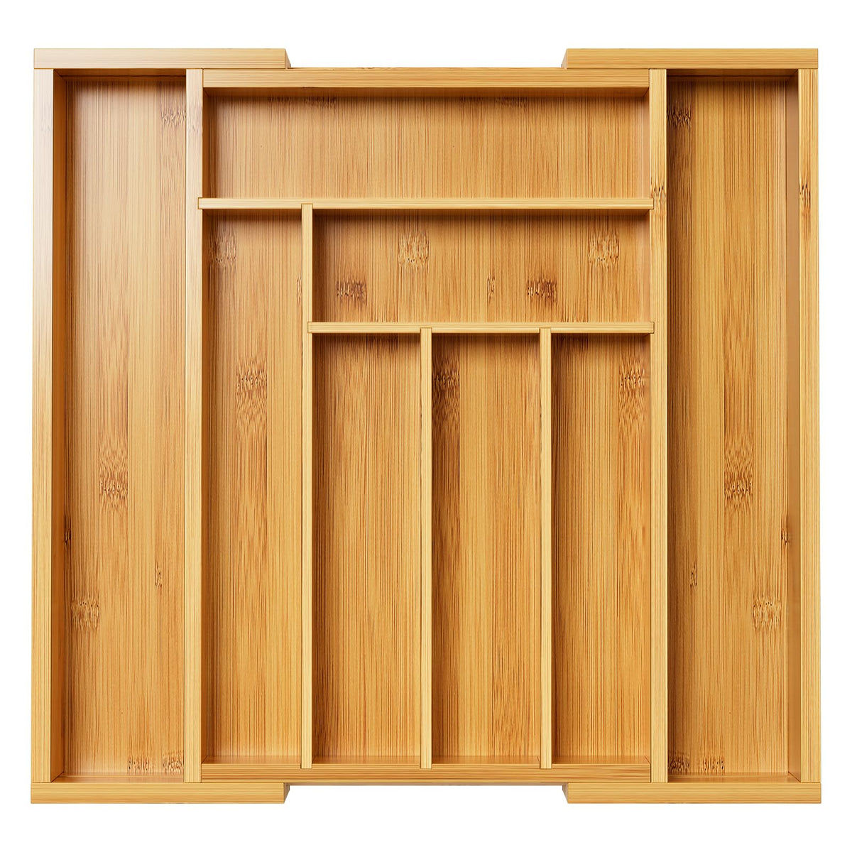 Bamboo Expandable Silverware Drawer Organizer, Natural, Medium