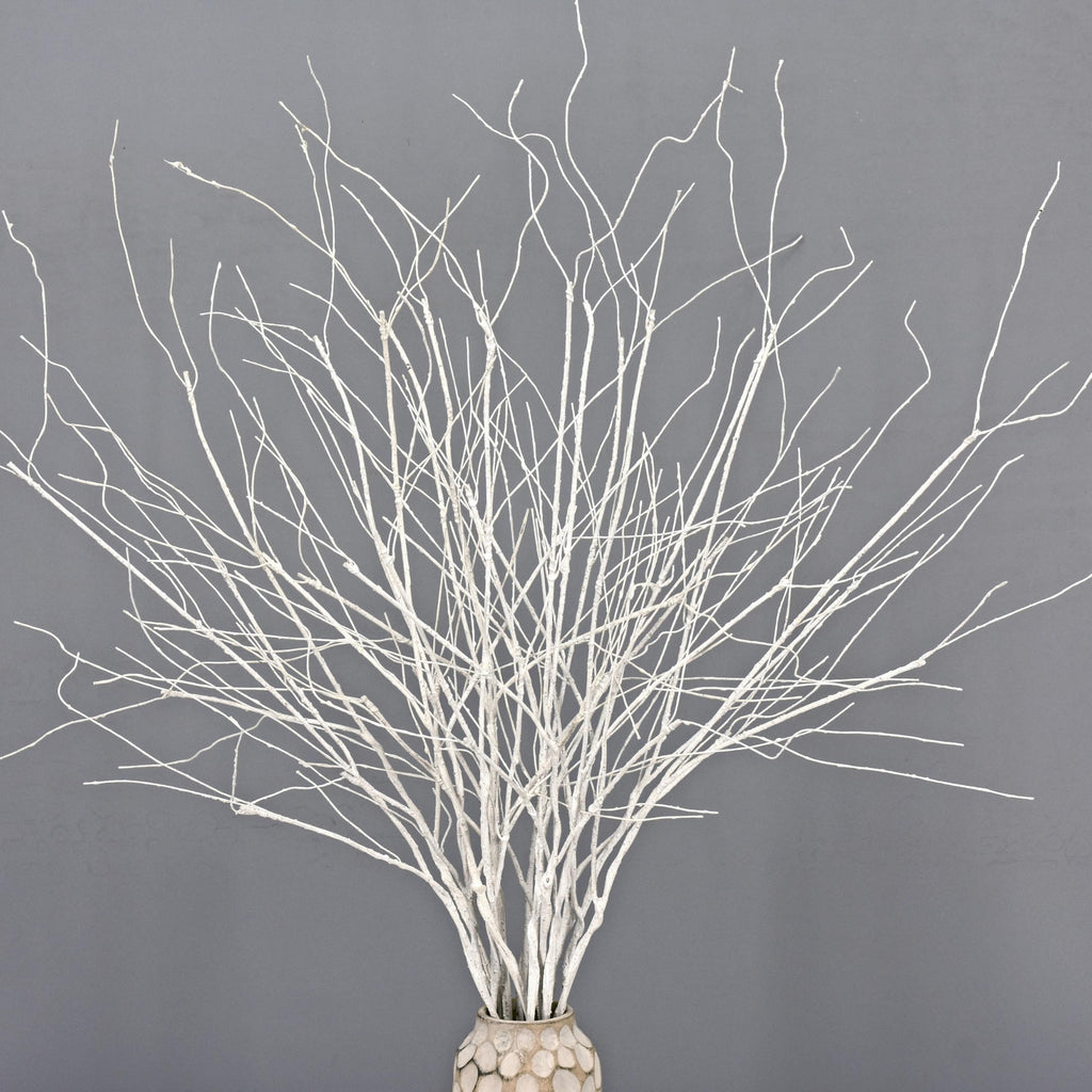 10PCS Artificial White Birch Branches, Bendable Winter Twigs Stems