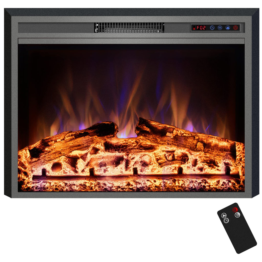 Electric Fireplace, 30" Electric Fireplace Inserts, Recessed Fireplace Heater with Remote Control, Adjustable Flame