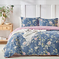 100% Cotton Duvet Cover, Navy Coastal Bloom Pattern