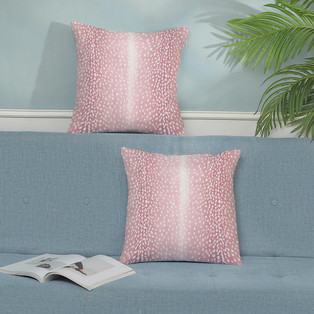 Antelope Pillow Covers 20x20 Inch 2 Pcs Preppy Pink Deer Animal Skin Print Decor Throw Pillows Modern Outdoor