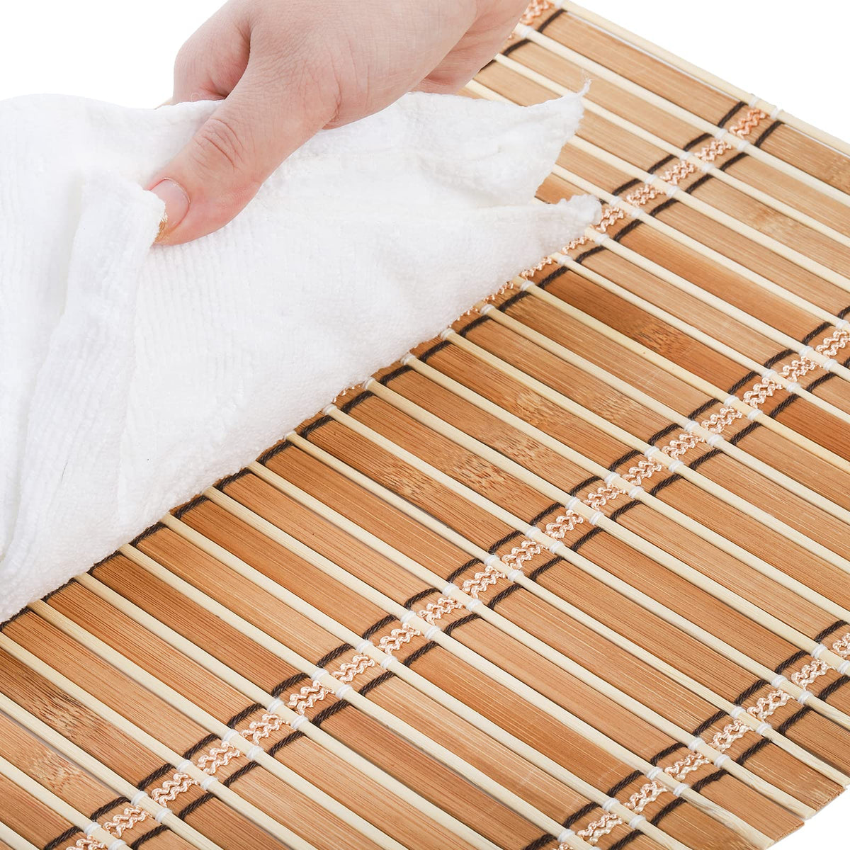 8 Pack Natural Bamboo Placemats, Rustic Anti-Slip and Heat-Resistant Table Mat , Dinning Room, Table Protection