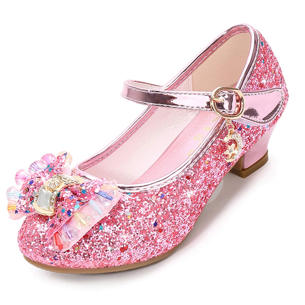 Little Girls Dress Shoes Party Heel Princess Flower Shoes (Toddler/Little Kid/Big Kid) US Little Kid