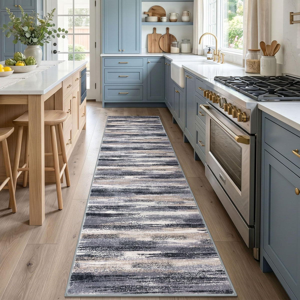 Abstract Washable Runners 2.6x10 Runner Rug Non Slip