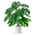 26" Fake Plants, Monstera Plant in White Boho Pot Decor