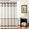 Beige Tan Fabric, Modern Cream Neutral Geometric with Brown Stripe, Waterproof Washable Decorative Marble Farmhouse