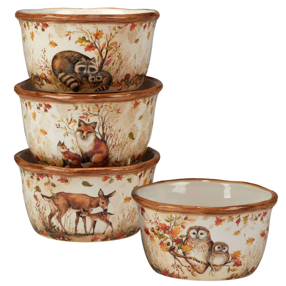 Pine Forest 16 pc Dinnerware Set, Service for 4, BROWN