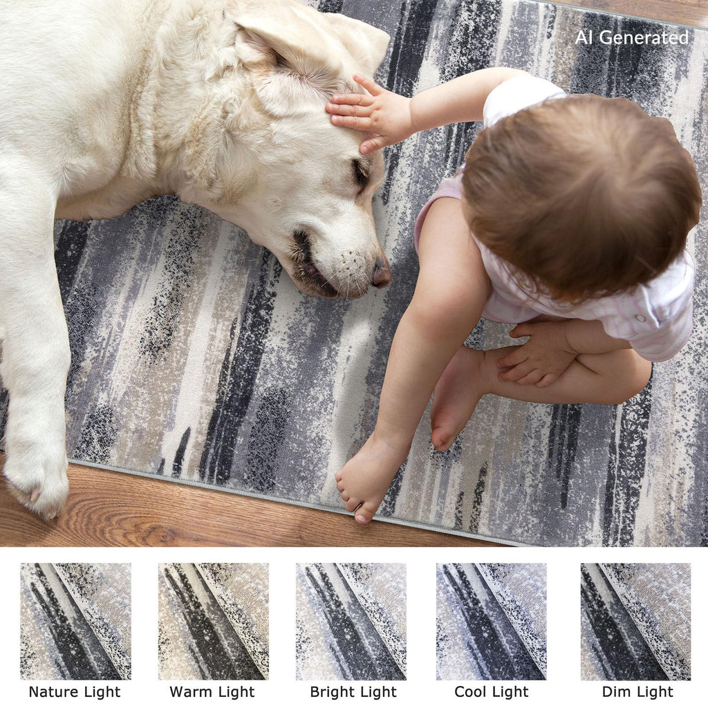 Abstract Washable Runners 2.6x10 Runner Rug Non Slip