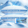 Double Sided Cooling Pillow for Hot Sleepers, Shredded Memory Foam Pillows King Set of 2, Adjustable Soft & Firm Gel
