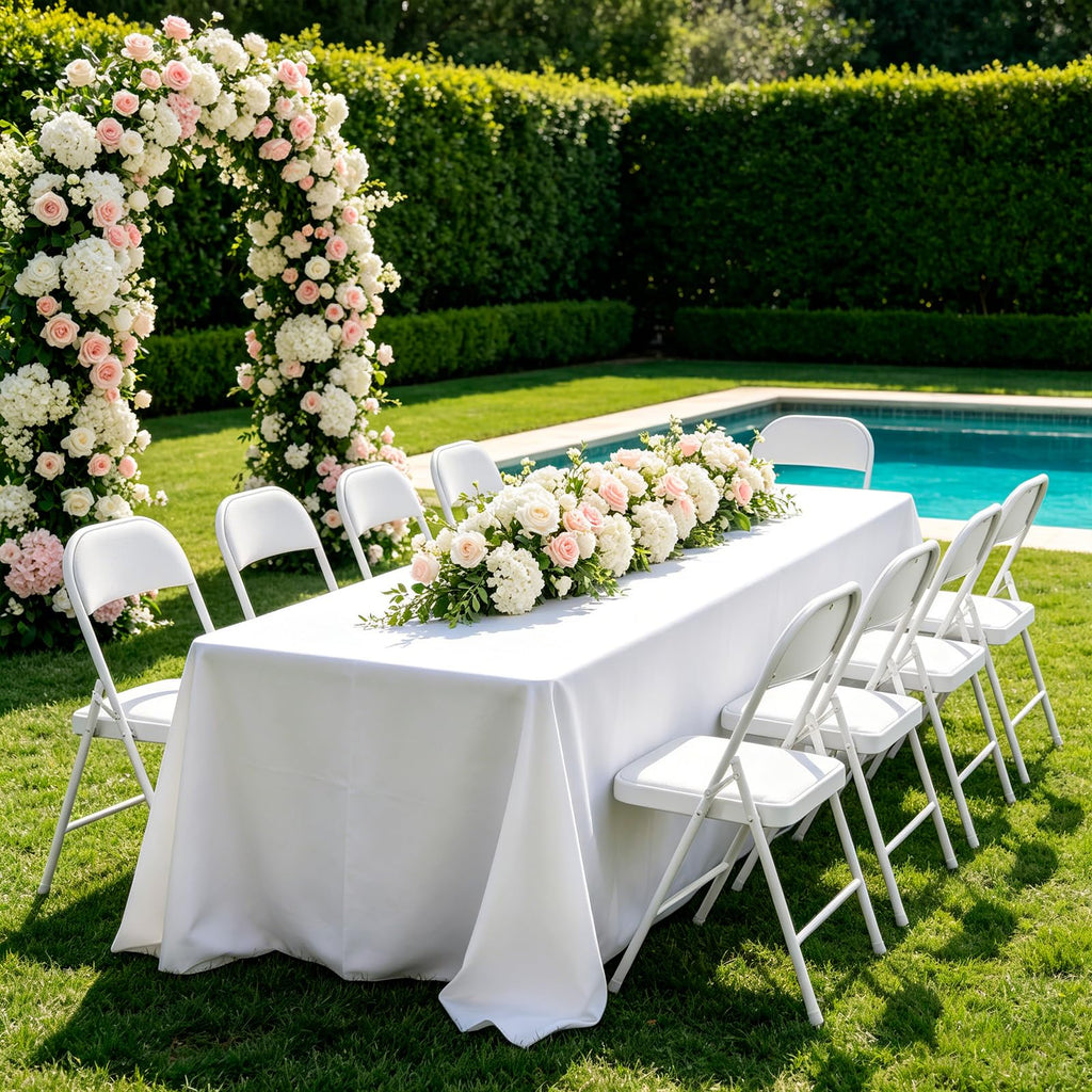 8 Pack Padded Folding Chairs, Portable Metal Foldable Chairs with Cushion, PU Leather Sturdy Indoor Outdoor Seating