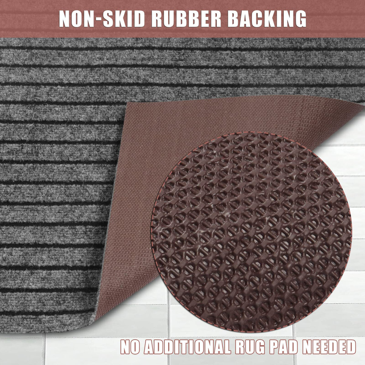 Runner Rug 4 ft x 70 ft Indoor/Outdoor Low Profile, Hallway, Kitchen, Patio, Deck Area, RV, Entryway, Garage, with