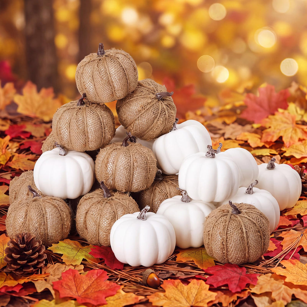24 Pack Artificial Pumpkins Foam Pumpkin 4 Inch