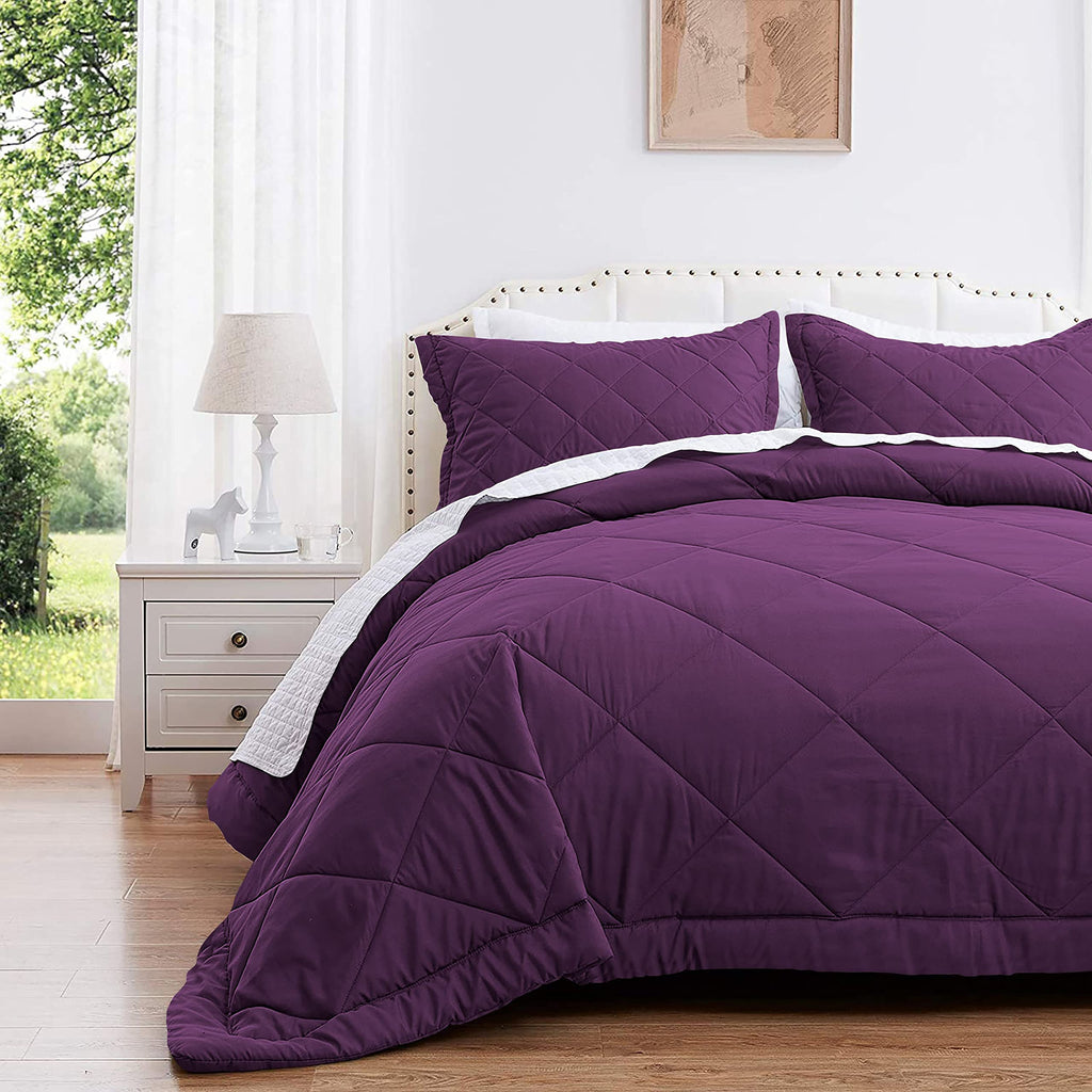 3 Piece Luxury Diamond Pattern Comforter Set Premium Super Soft 600 GSM All Season 1000 Thread Count | 100% Egyptian