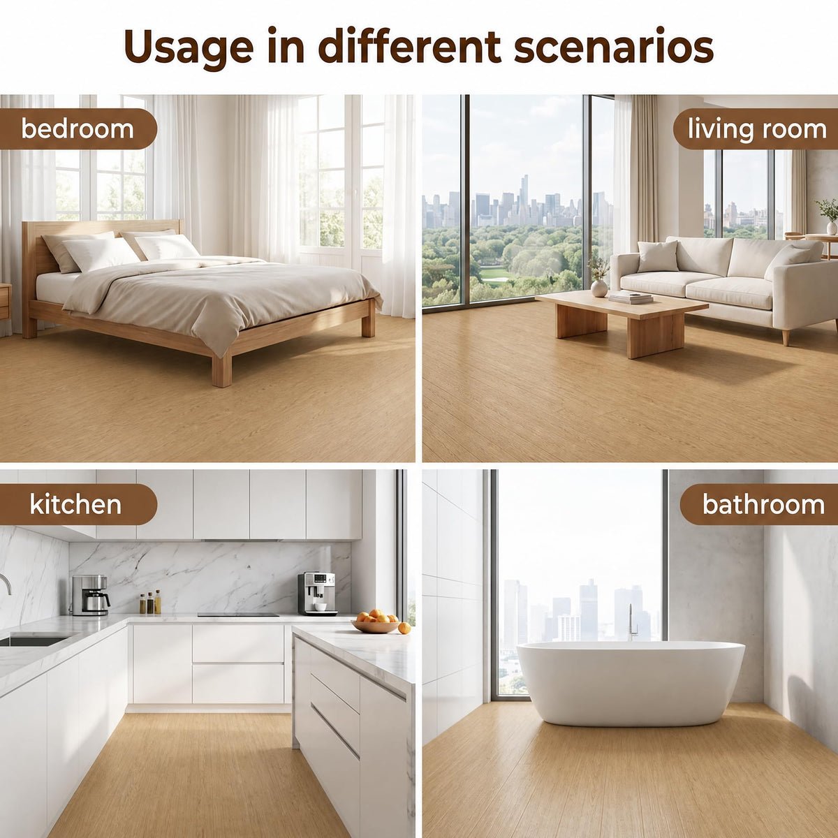 Peel and Stick Floor Tiles, 35in×5.9in 36-Pack Wood Grain Vinyl Flooring, 52 Square Feet, Easy DIY Self-Adhesive