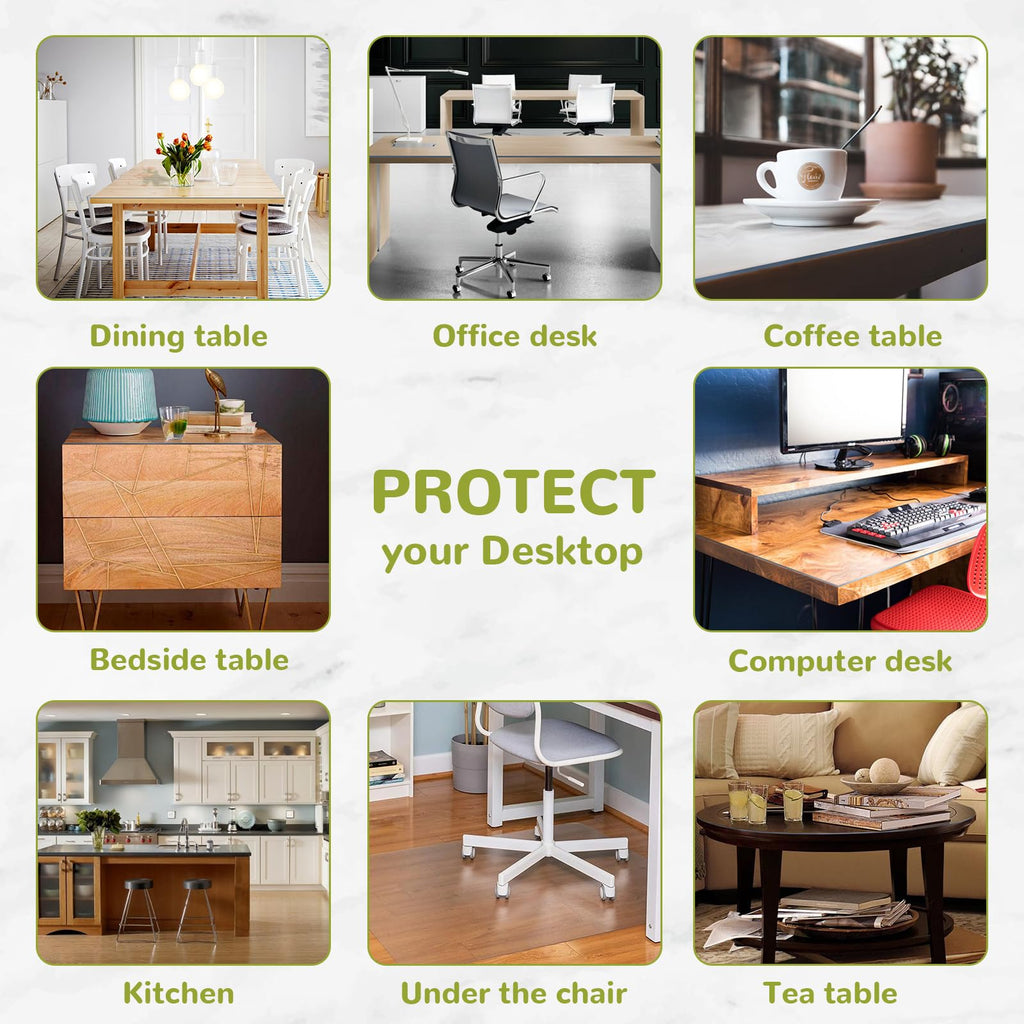 47 Inch Round Clear Table Cover Protector, Clear Round Protector Table, 1.5mm Thick Waterproof Round Plastic Vinyl