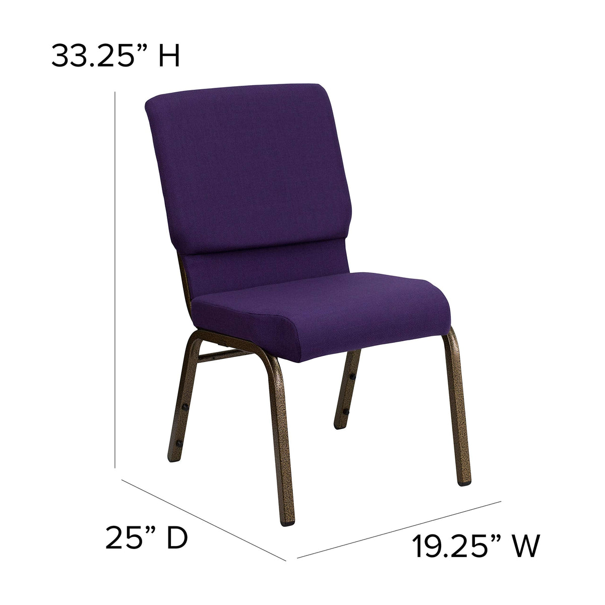 Purple Stacking Auditorium Chair with 19" Seat