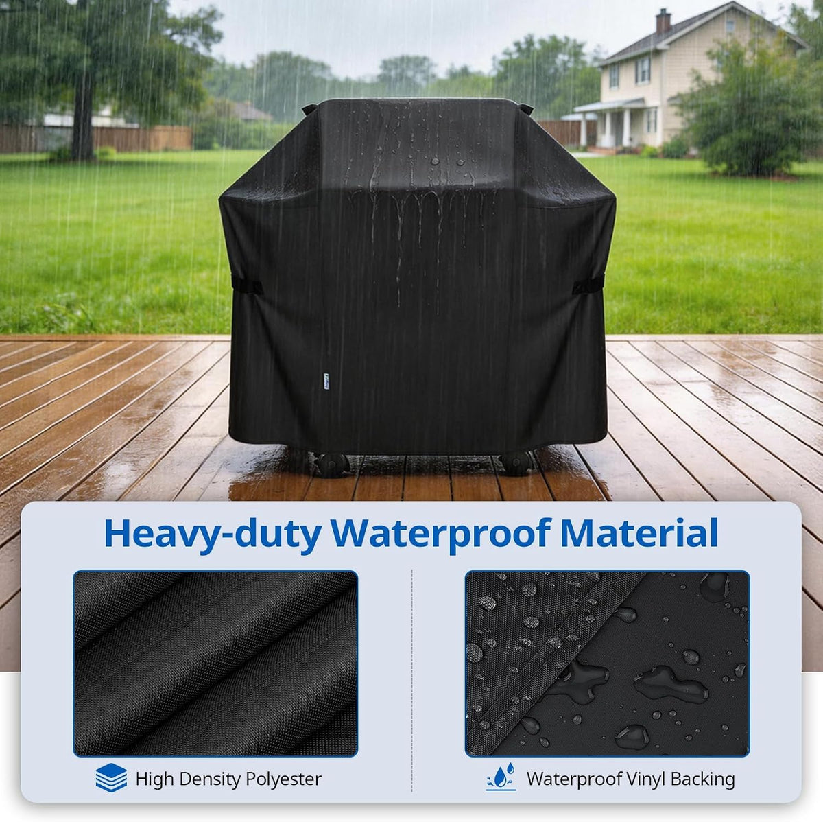 BBQ Grill Cover 52 Inch, Outdoor Durable Waterproof Gas Barbecue Cover, Compatible for Spirit 200 and 300 Series