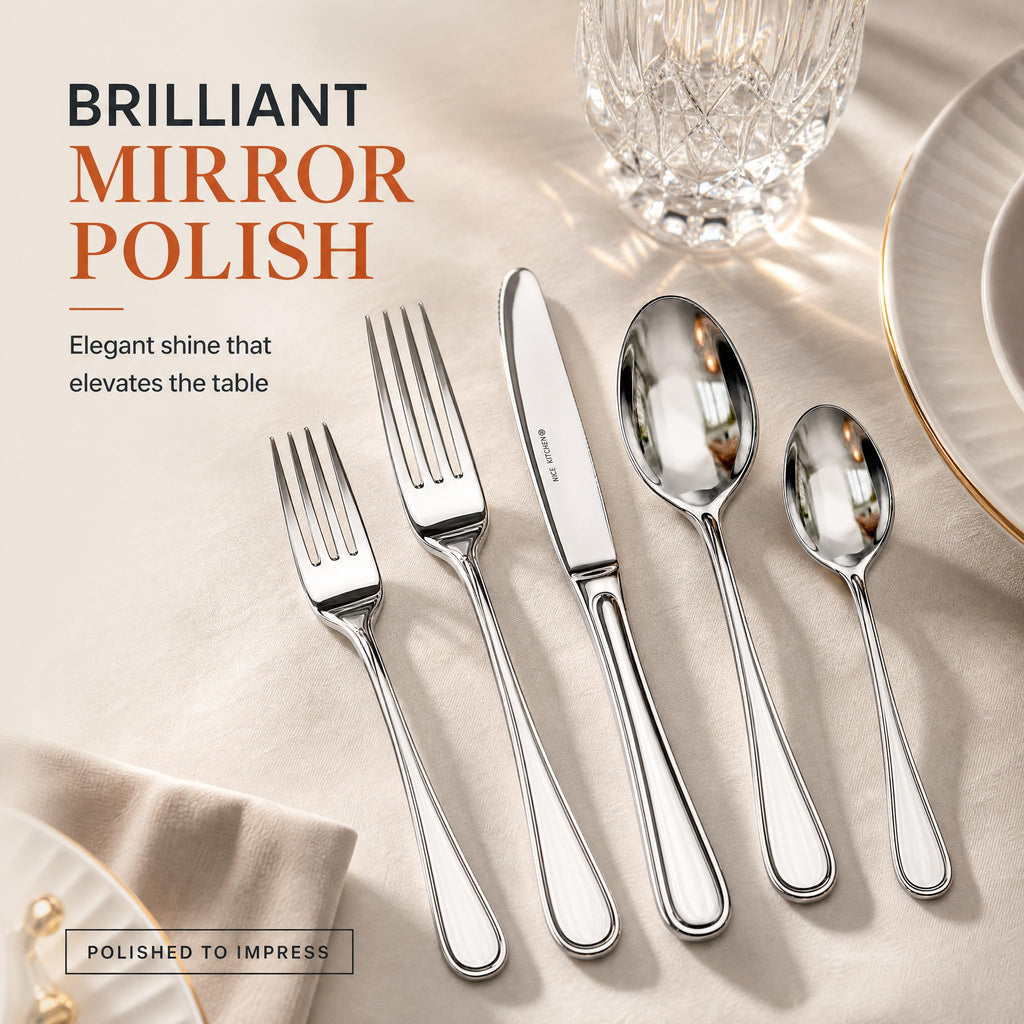 Silverware Set for 12,60 Piece Heavy Duty Cutlery Set