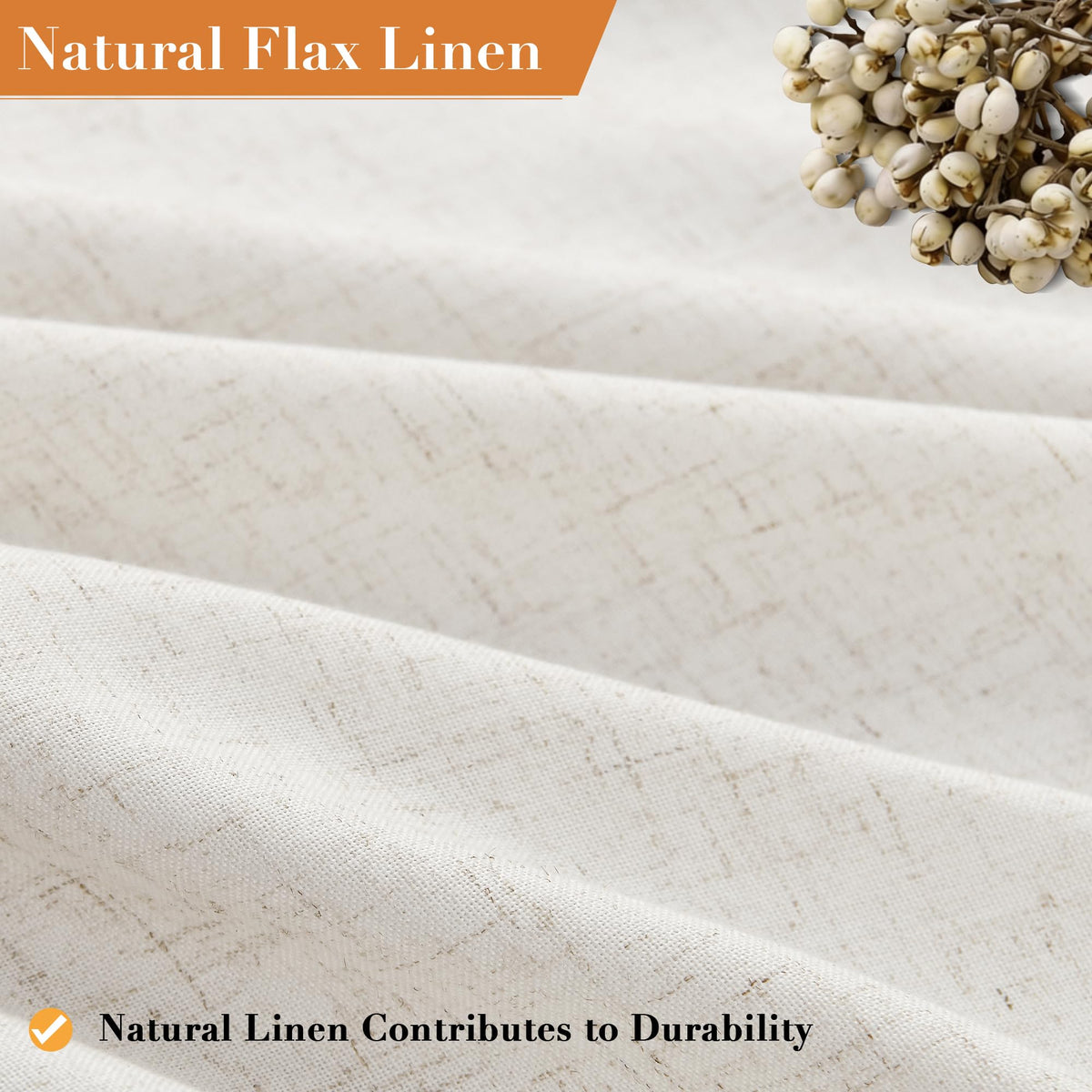 Extra Long Linen Shower Curtain 92 Inch Cream Beige