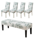 Dining Room Chair Slipcovers Set of 4 with Bench Chair Cover, C08