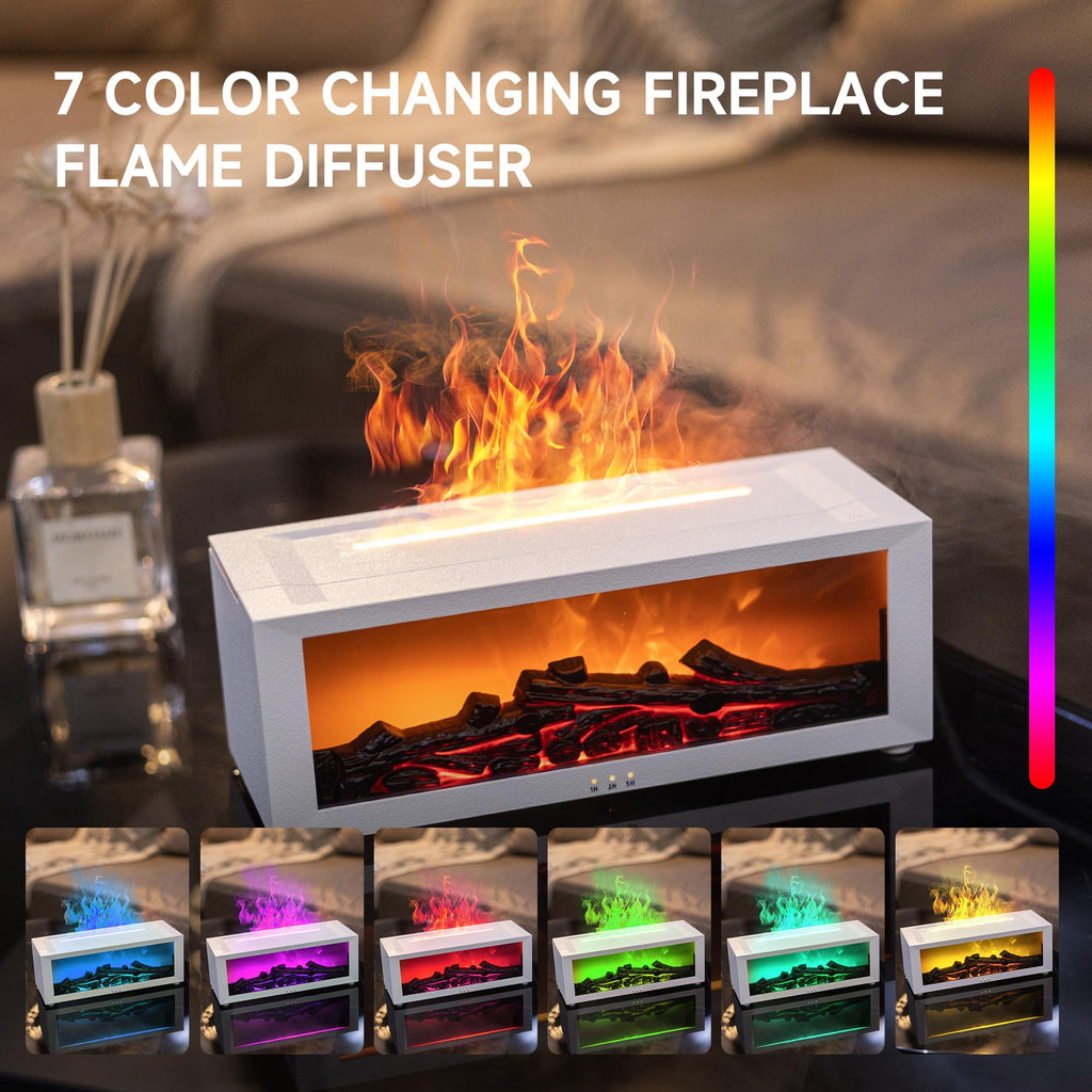 Fireplace Flame Essential Oil Diffuser Humidifier, Aromatherapy