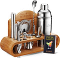 Mixology Bartender Kit with Stand - Bar Set Cocktail Shaker Set, Drink Mixer Set Bar with All Bar - Set of 18