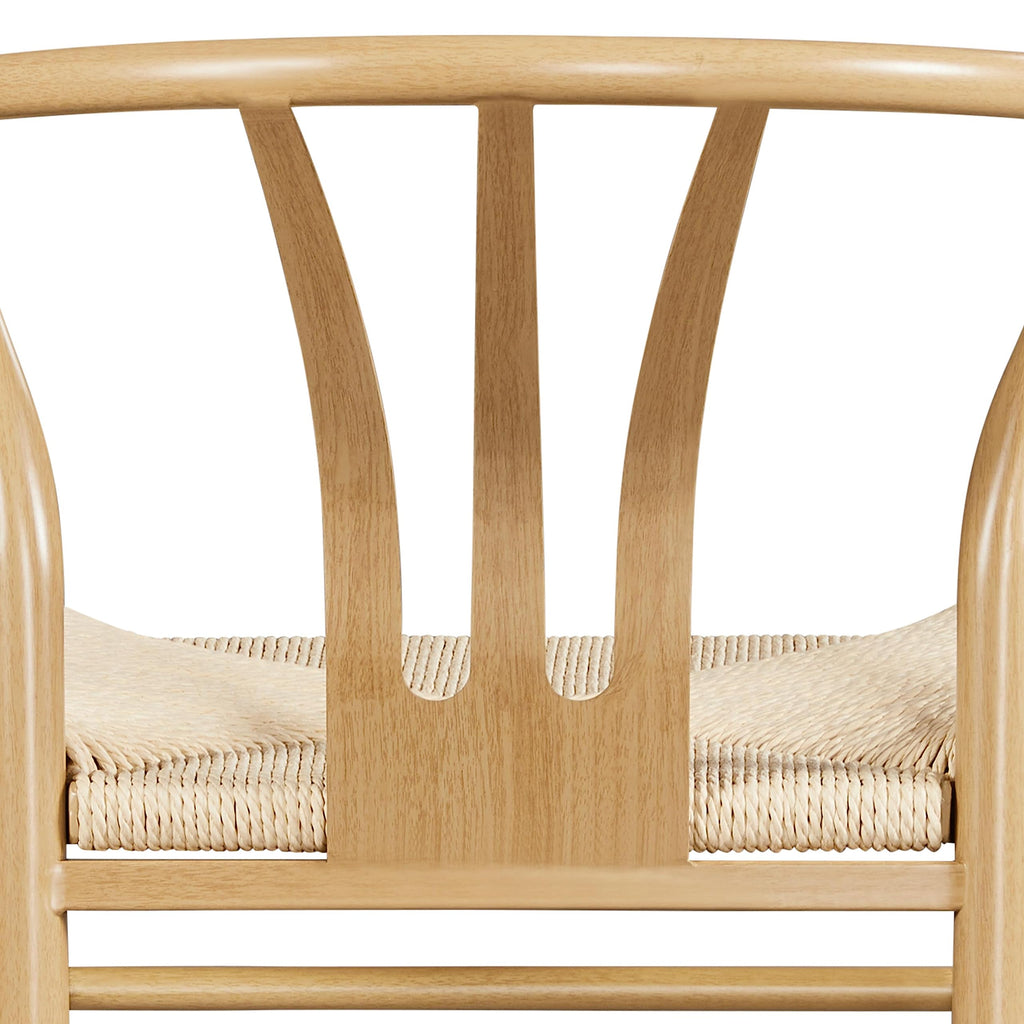 Dining Chairs Set of 6 Mid Century Modern Woven Chairs Wood Color
