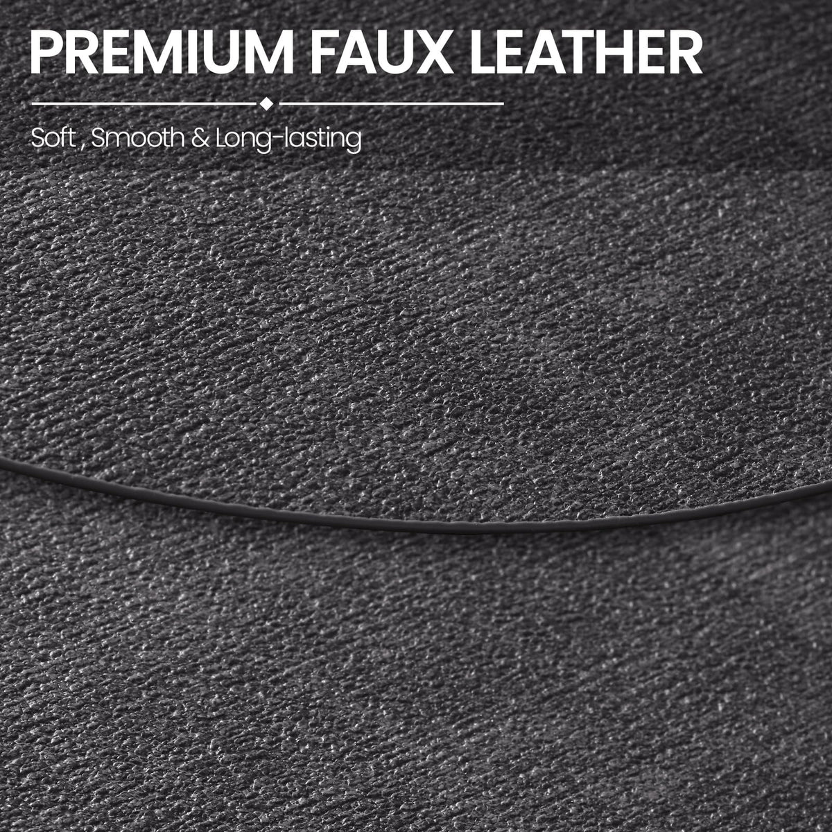 Oval Faux Leather Placemats Set of 6, Easy to Clean, Dark Grey
