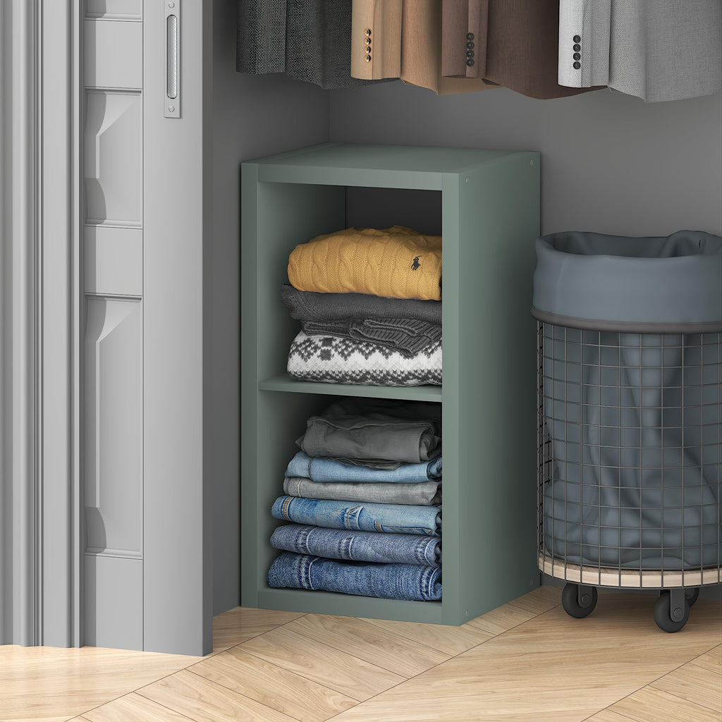 Cubic Extra Thick 2-Cube Closet Organizers and Storage, Sage Green