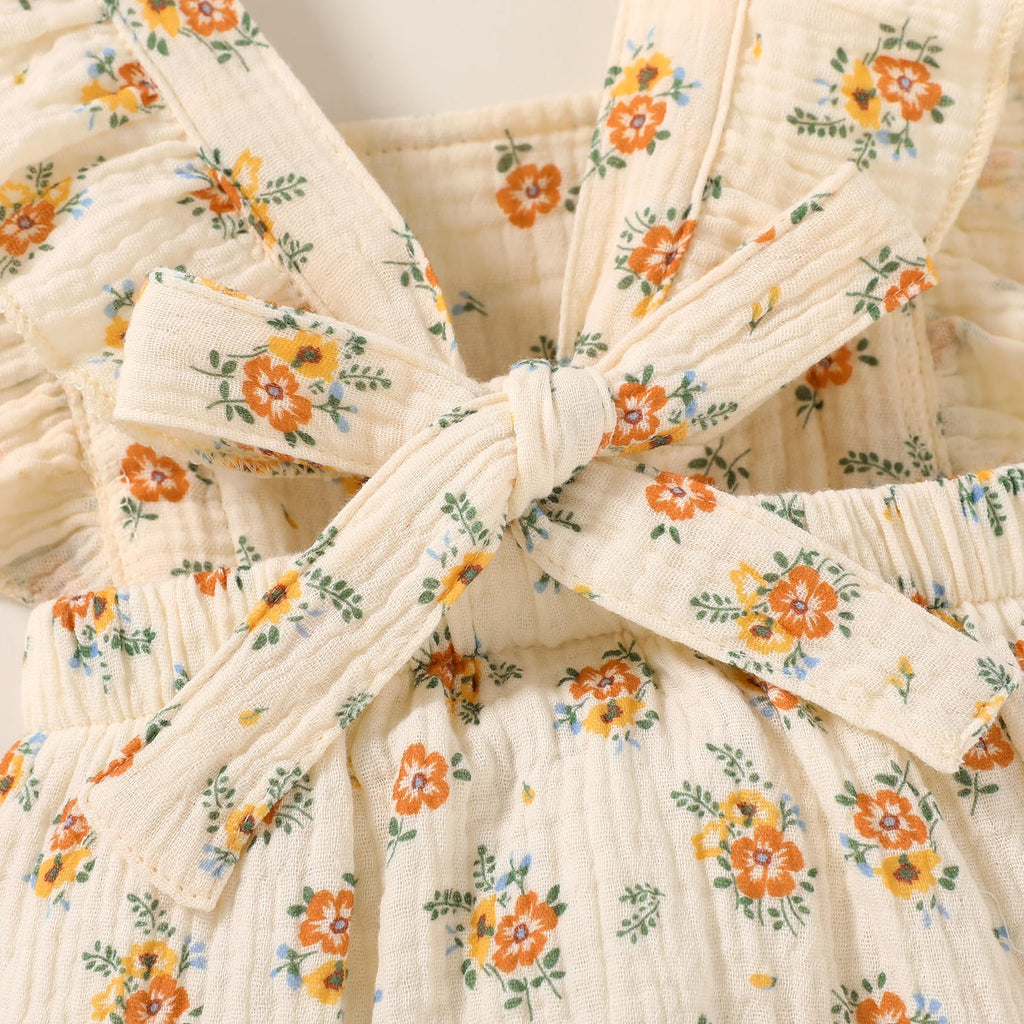 Toddler Baby Girl Ruffled Sleeveless Romper Summer Clothes