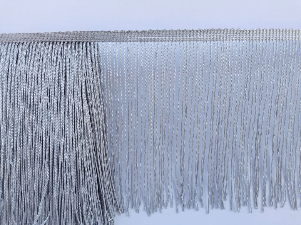 Chainette Fringe Trim 6 Inch 10 Yards Tassel Fringe Trim for Sewing Craft DIY Decoration(914 Gray)