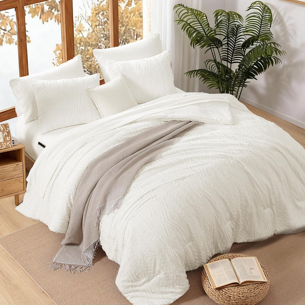 Comforter Set- 7 Pieces Tufted Bed in a Bag Bedding Sets