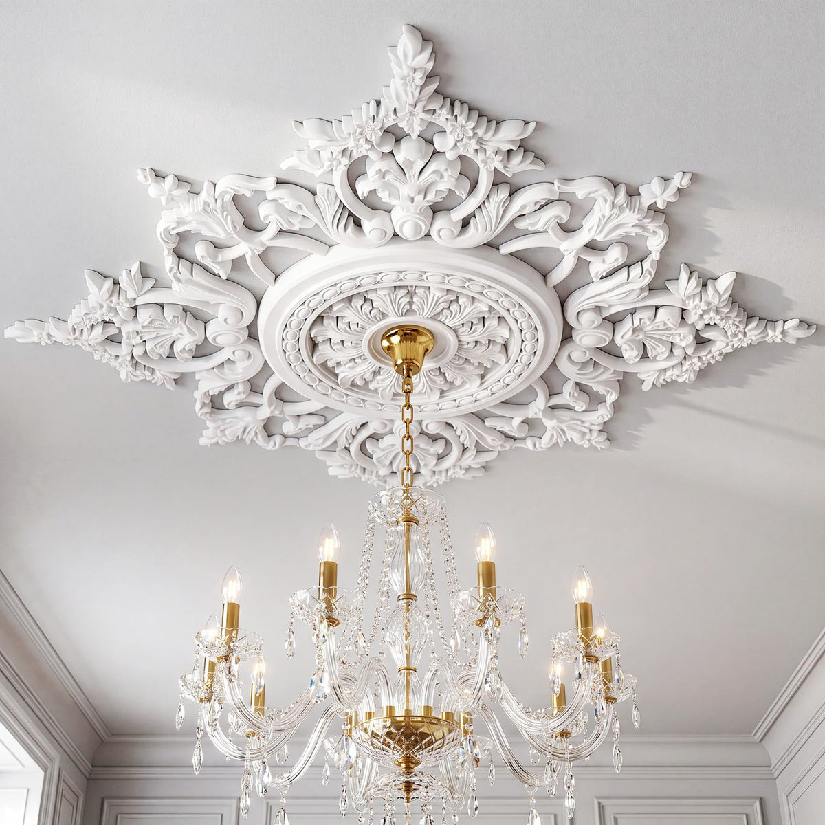 36.6'' Large Ceiling Medallion for Light Fixture36.6"ODx2.36''ID