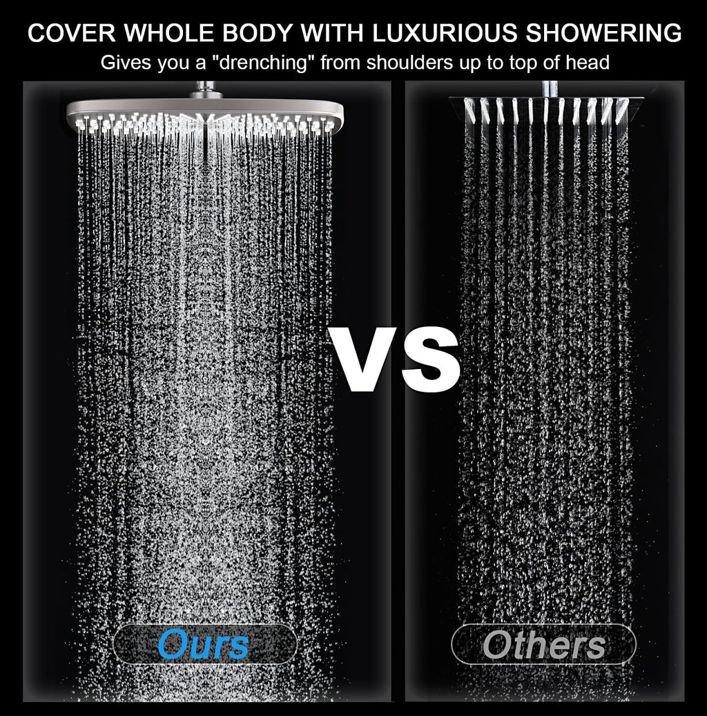 High Pressure Rain Shower Head: Upgrade Shower Heads with Handheld Spray Combo with Fixed Showerhead and 10 Sprays
