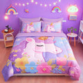 Comforter Set for Girls 5 Piece Unicorn Bedding Set for Girls Super Soft Microfiber Bed Set Bed in a Bag