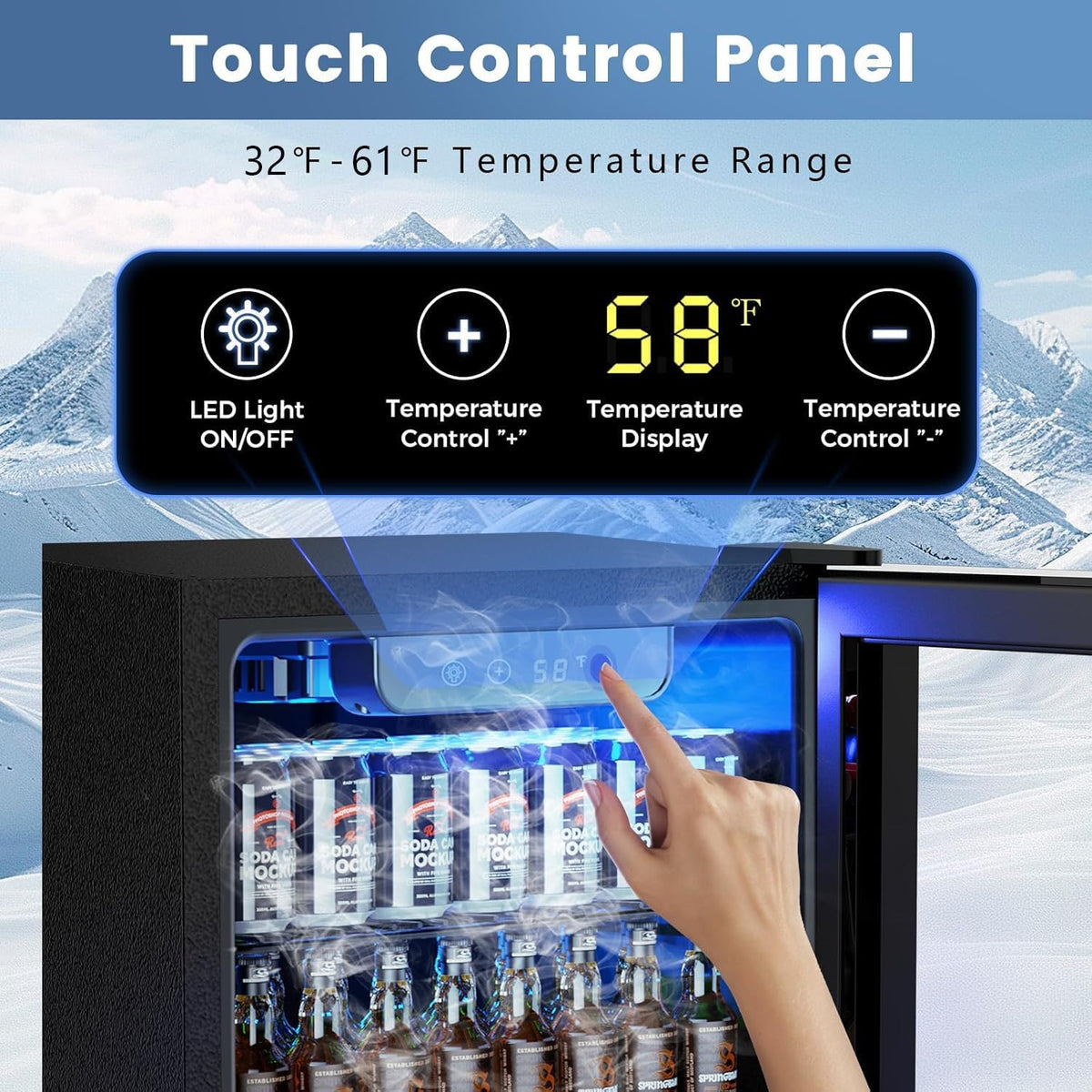 Mini Fridge 130 Can Beverage Refrigerator Cooler, 3.2 Cu.Ft Drink Fridge for Soda Wine Beer