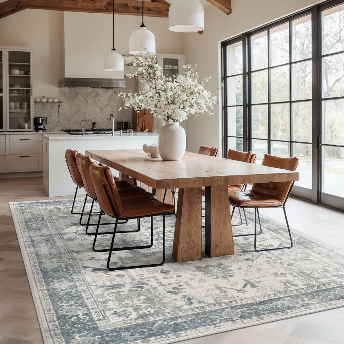 Area Rugs, Washable Rugs, Blue Rug