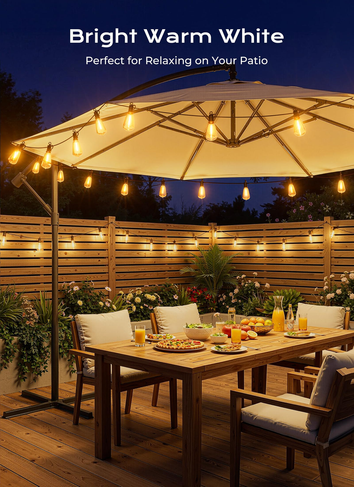 37FT Solar String Lights Outdoor, 10+1 Shatterproof LED Lights