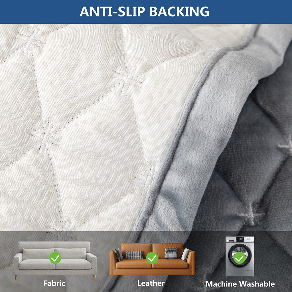 Velvet Sectional Couch Covers for Dogs, Light Gray, 1PC, 36''x82''